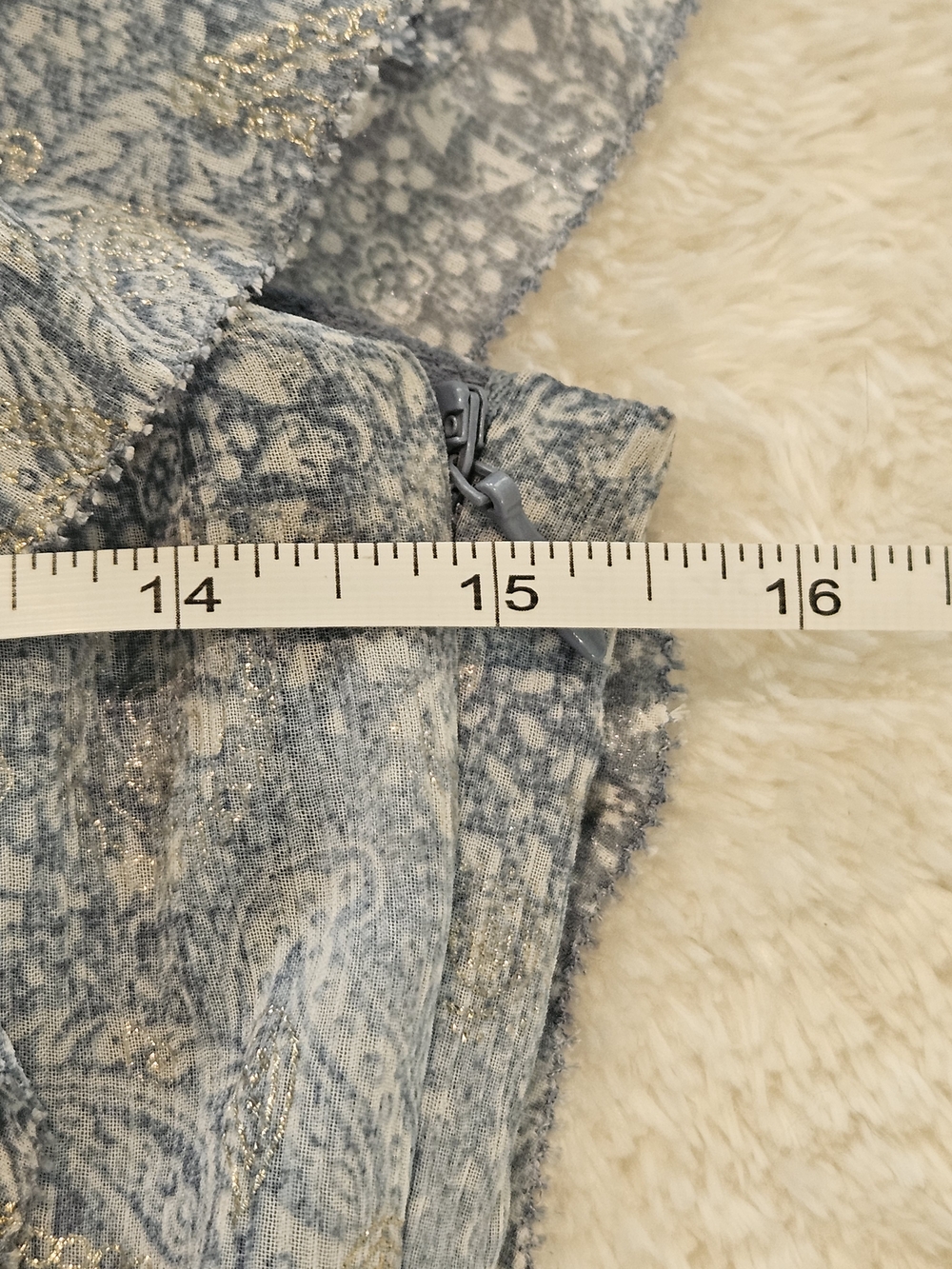 NEW Michael Kors Blue Gold Paisley Ruffle Dress Size XS Preppy Feminine Summer - Picture 5 of 8